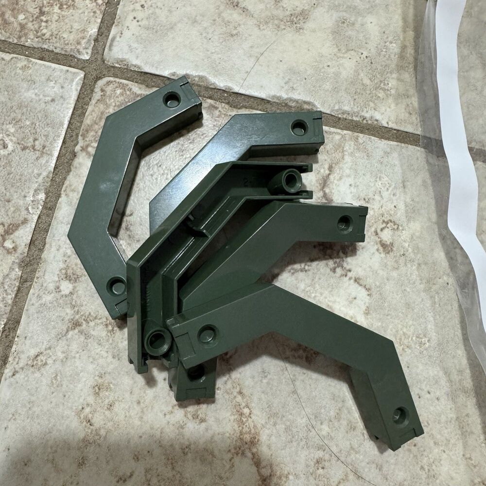 Vintage 1983 Fisher Price Construx Angle Corner Building Parts Green Set Of 5